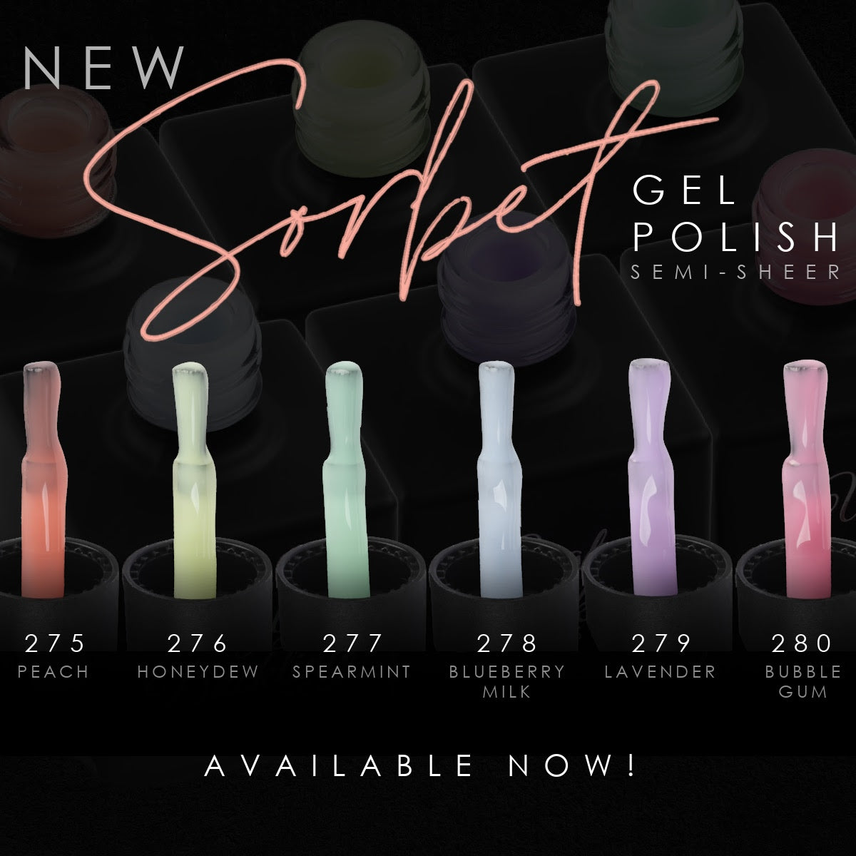 "SORBET" Gel Polish 6pk Bundle 275-280